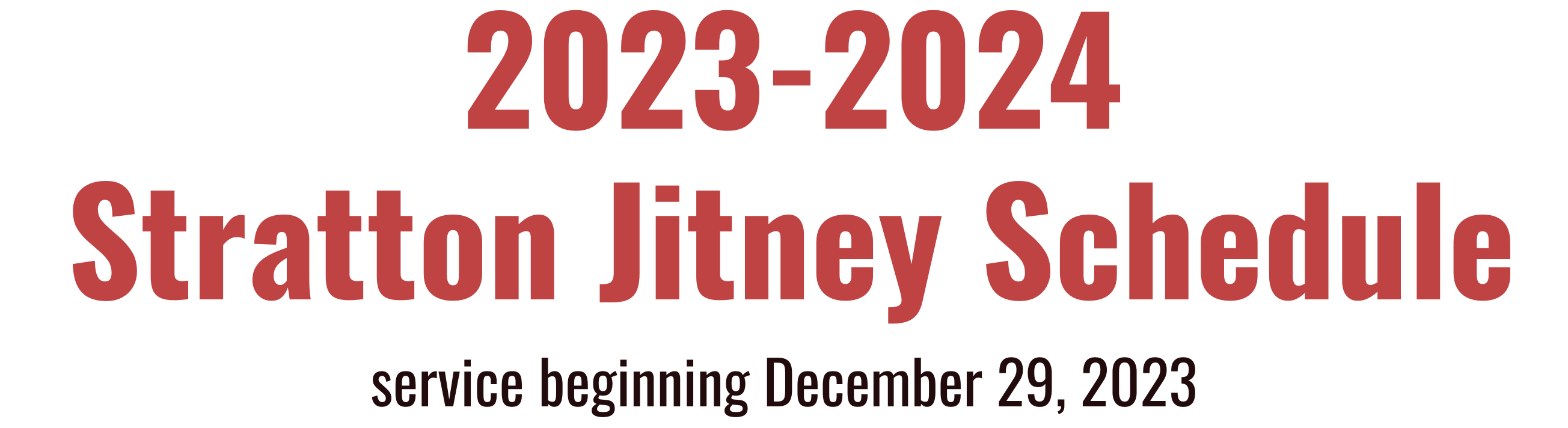 2021-2022 Stratton Jitney Schedule